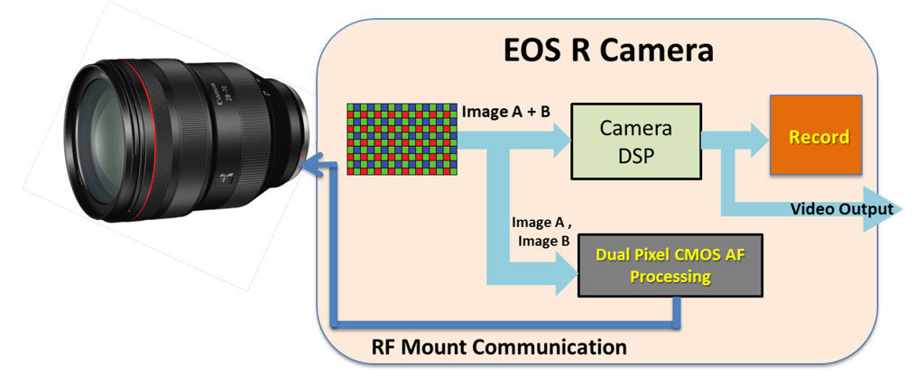 illustration of the Canon dual pixel cmos af workflow