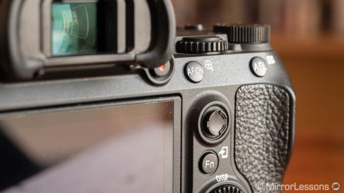 close-up on the rear part of the sony a7 3