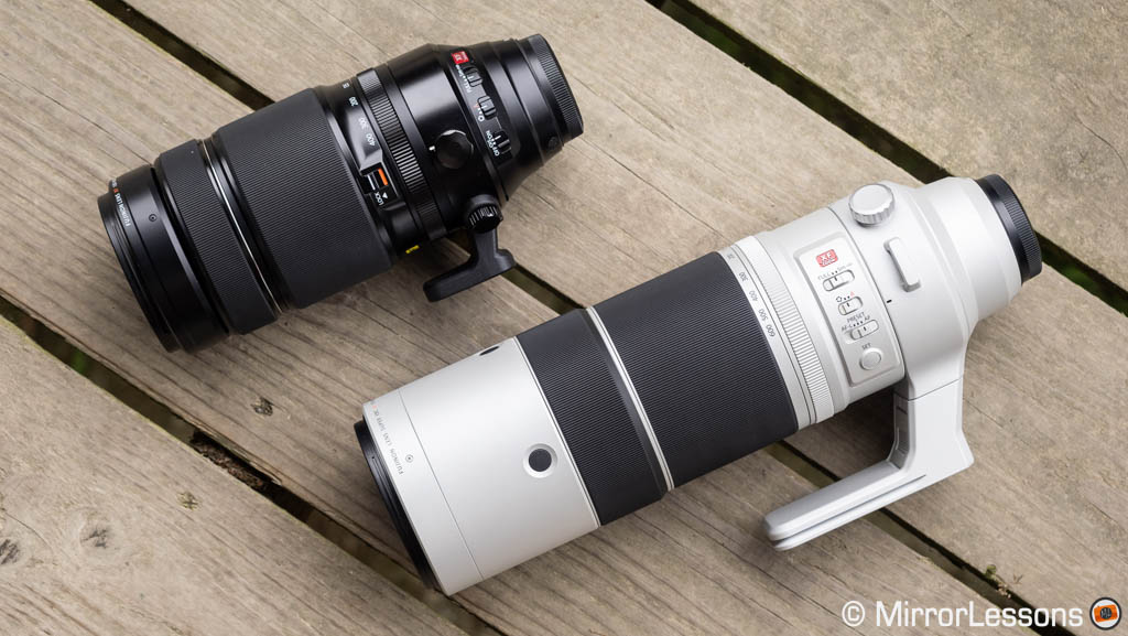 Fujinon 100-400mm next to the 150-600mm lens