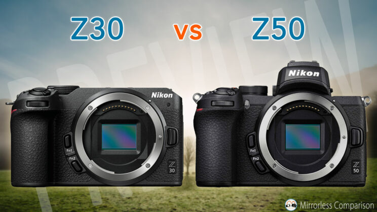 Nikon Z30 next to Z50