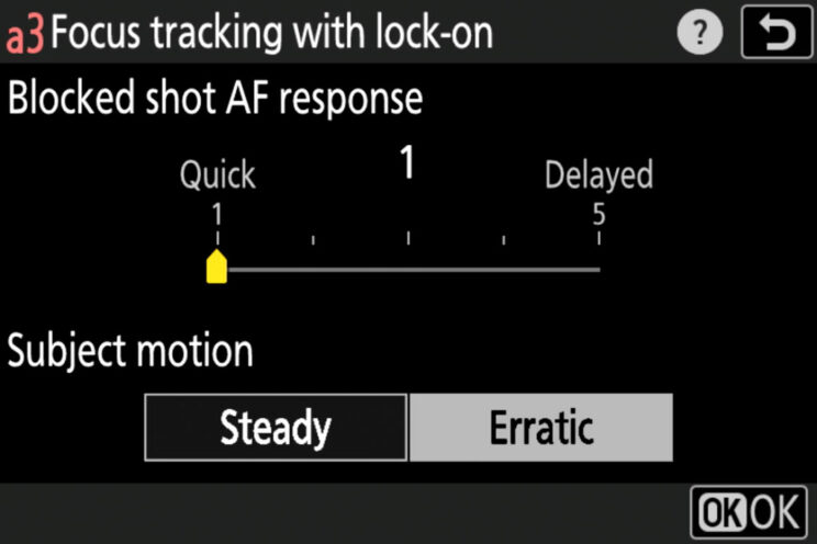 Focus Tracking with Lock-on setting on the Nikon Z9