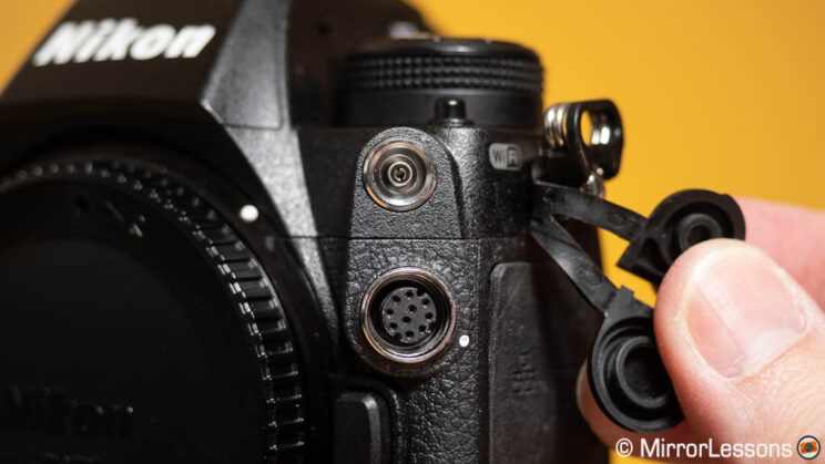 Nikon Z9, connection ports at the front