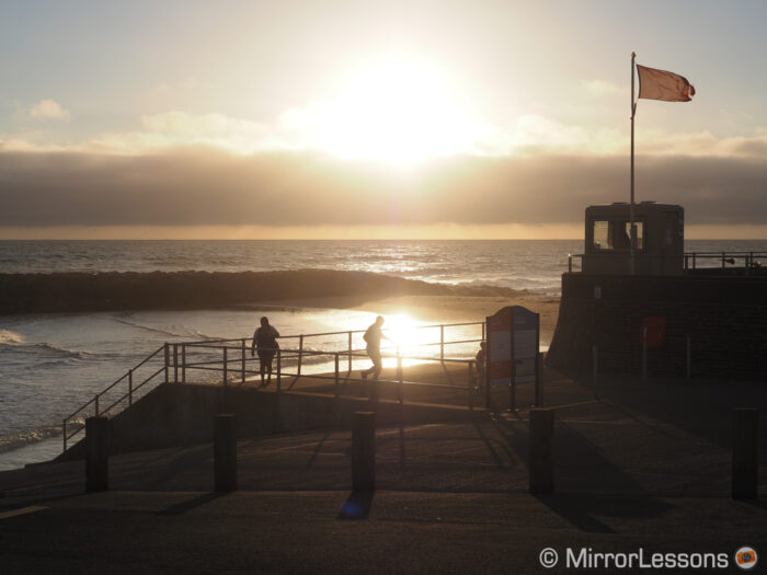 sunset image at the seafront