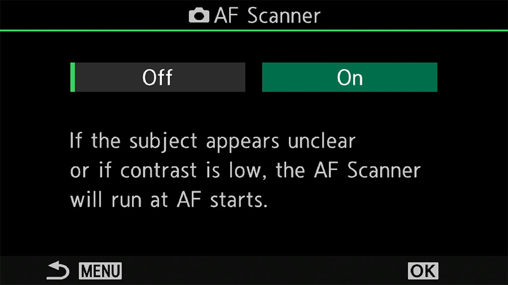 AF Scanner setting on the OM-1