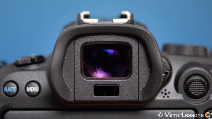 Close-up of the R6 viewfinder