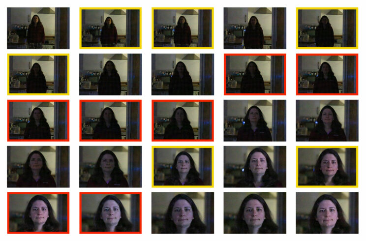 Low Light sequence showing which images is in focus and which one is not.