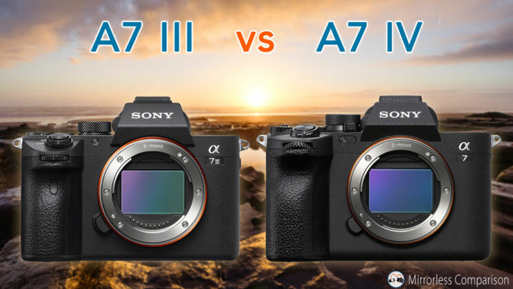 Cover image with the Sony A7 III next to the A7 IV, with the title of the article on top