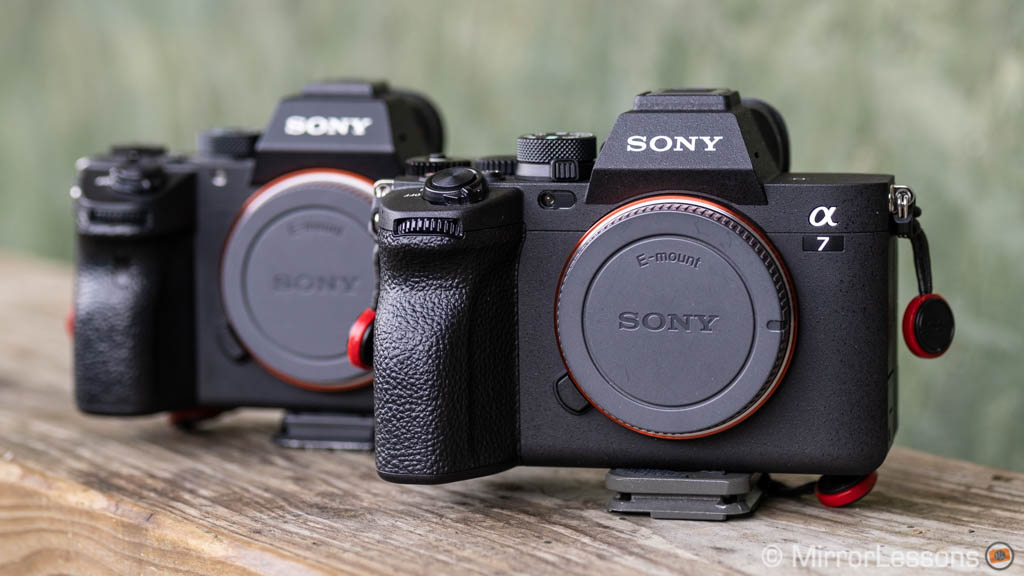 Sony A7 IV in front of the A7 III