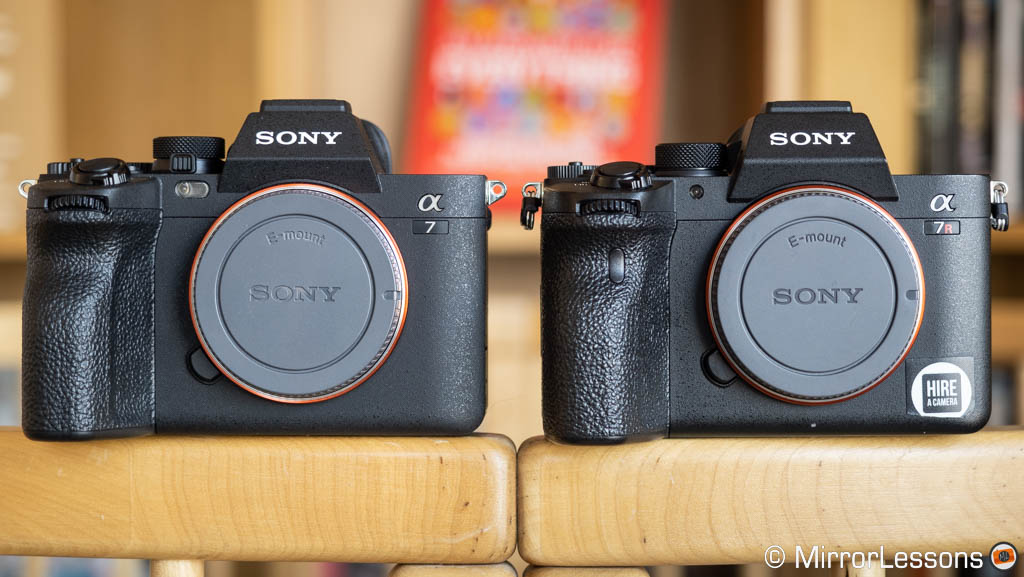 Sony A7 IV and A7R IV side by side, front view